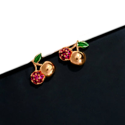 The Pink Cherry Bloom Silver Stud Earrings - Vinayak - House of Silver