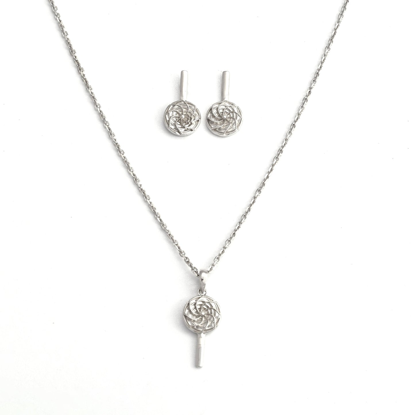 The Popsicle Bliss Silver Necklace Set - Vinayak - House of Silver