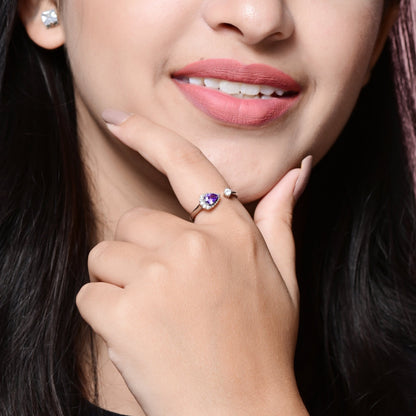 The Purple Zirconia Ring - Vinayak - House of Silver