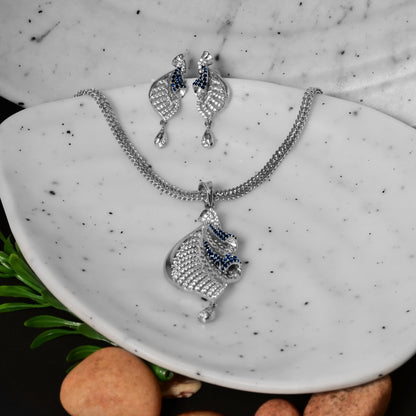 The Radiant Aura Necklace Set - Vinayak - House of Silver