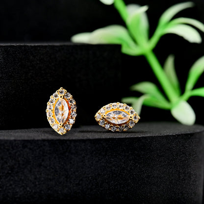 The Radiant Oval Cluster Stud Earrings - Vinayak - House of Silver