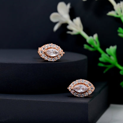 The Radiant Oval Cluster Stud Earrings - Vinayak - House of Silver