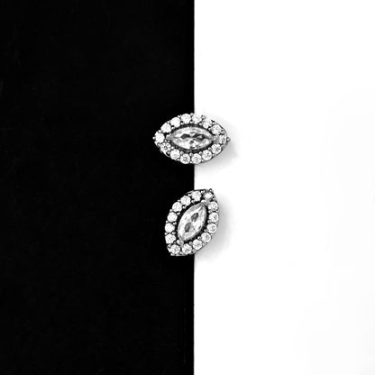 The Radiant Oval Cluster Stud Earrings - Vinayak - House of Silver