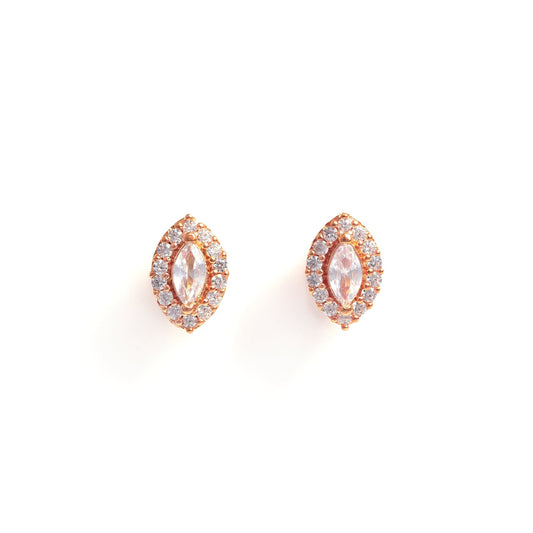 The Radiant Oval Cluster Stud Earrings - Vinayak - House of Silver