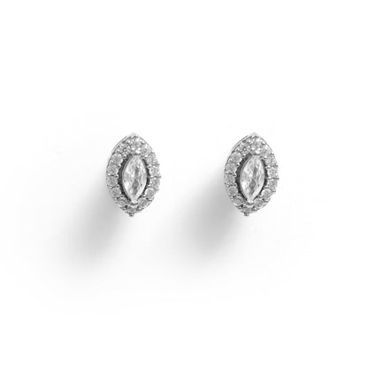 The Radiant Oval Cluster Stud Earrings - Vinayak - House of Silver