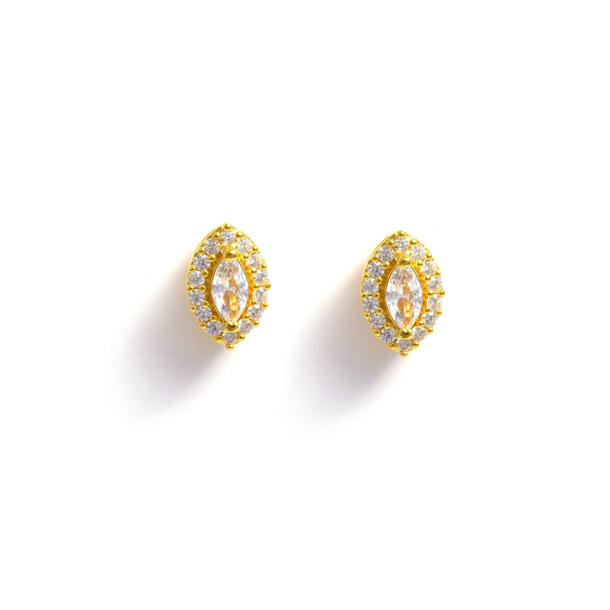 The Radiant Oval Cluster Stud Earrings - Vinayak - House of Silver