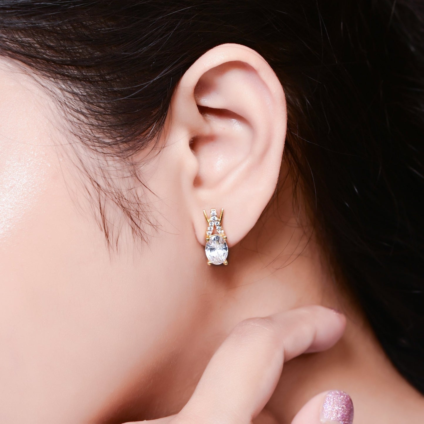 The Radiant Solace Stud Earrings - Vinayak - House of Silver