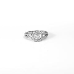 The Radiant Square Solitaire Silver Ring