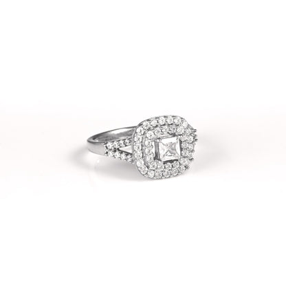 The Radiant Square Zirconia Halo Ring - Vinayak - House of Silver