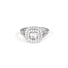 The Radiant Square Zirconia Halo Ring