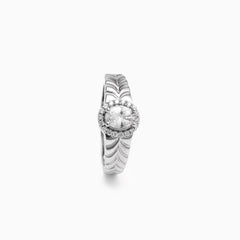 The Round Solitaire Zirconia Silver Ring