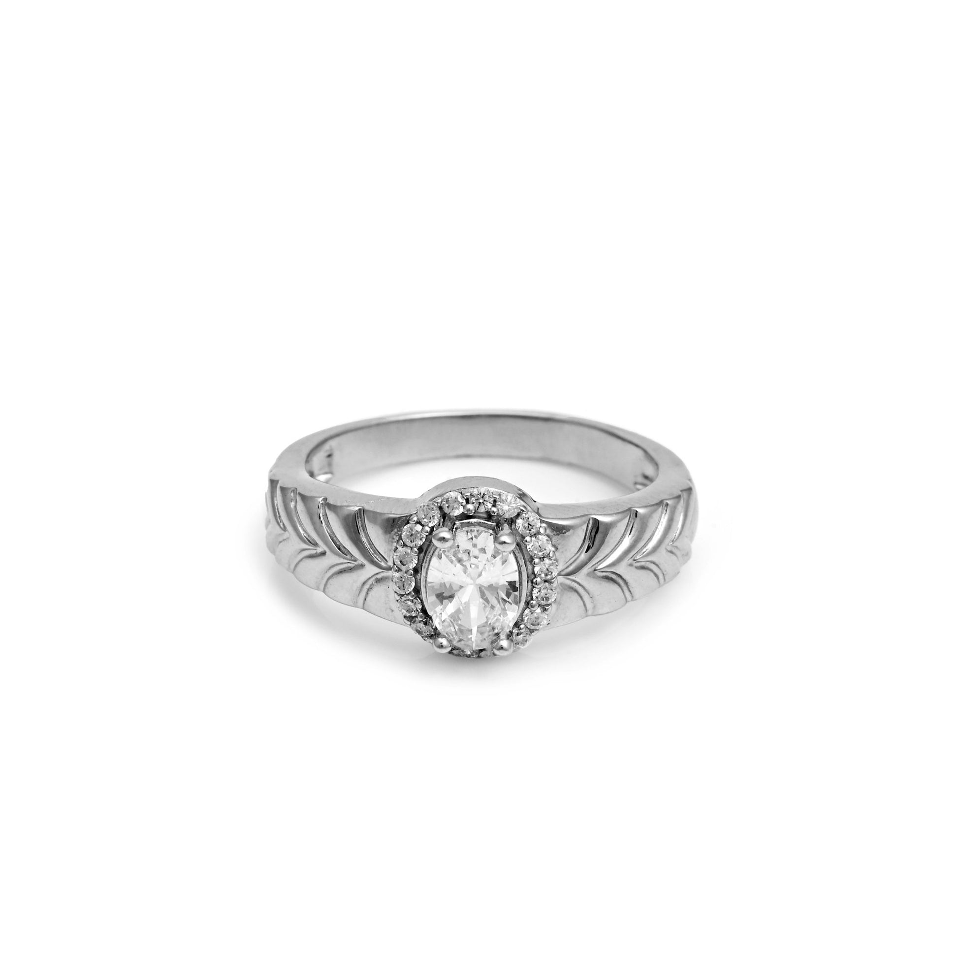 The Round Solitaire Zirconia Ring - Vinayak - House of Silver