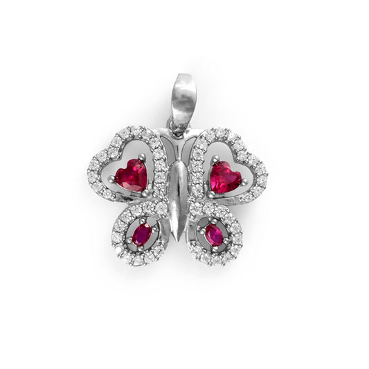 The Ruby Butterfly Pendant - Vinayak - House of Silver