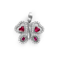 The Silver Ruby Butterfly Pendant