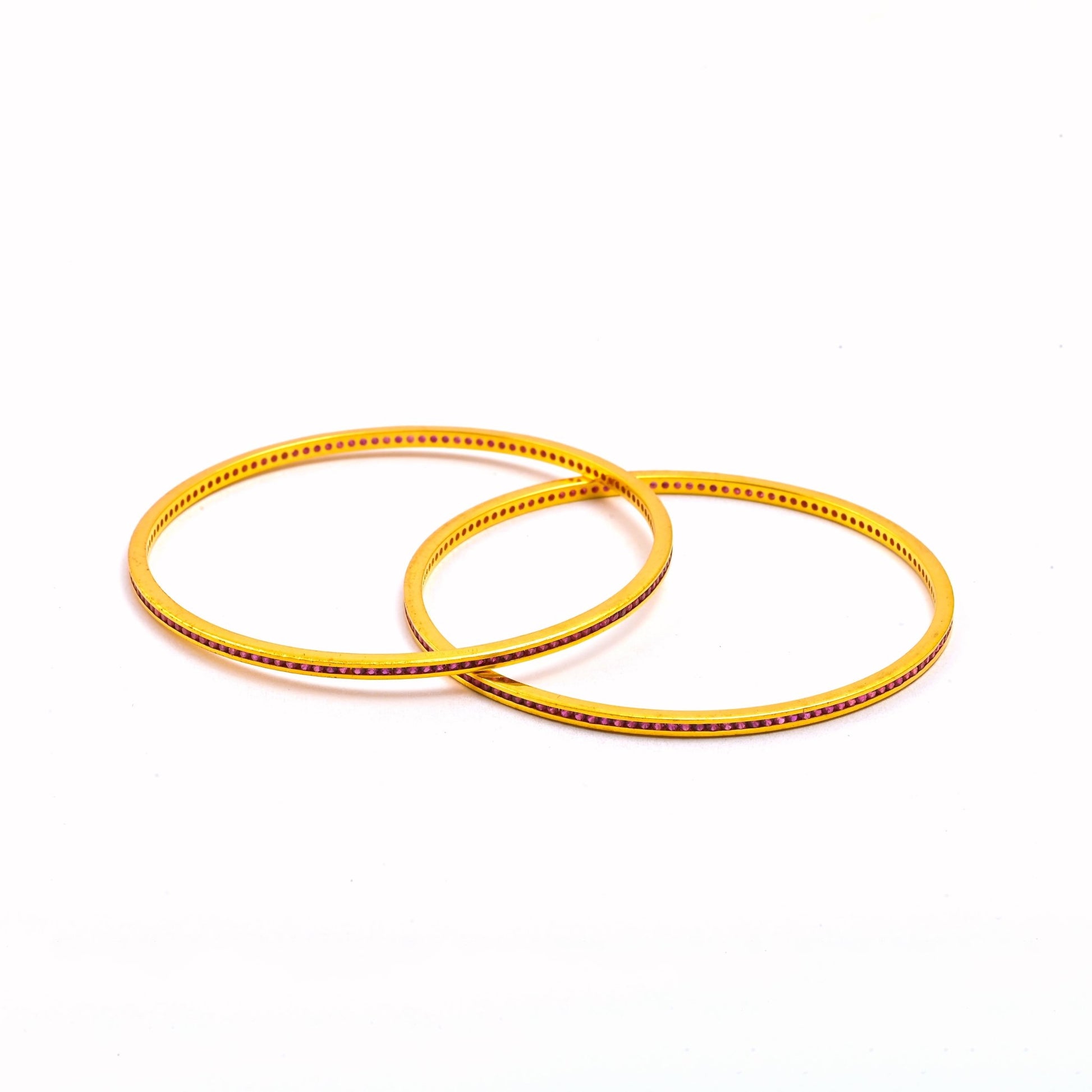 The Ruby Glide Silver Bangles (Set of 2) - Vinayak - House of Silver