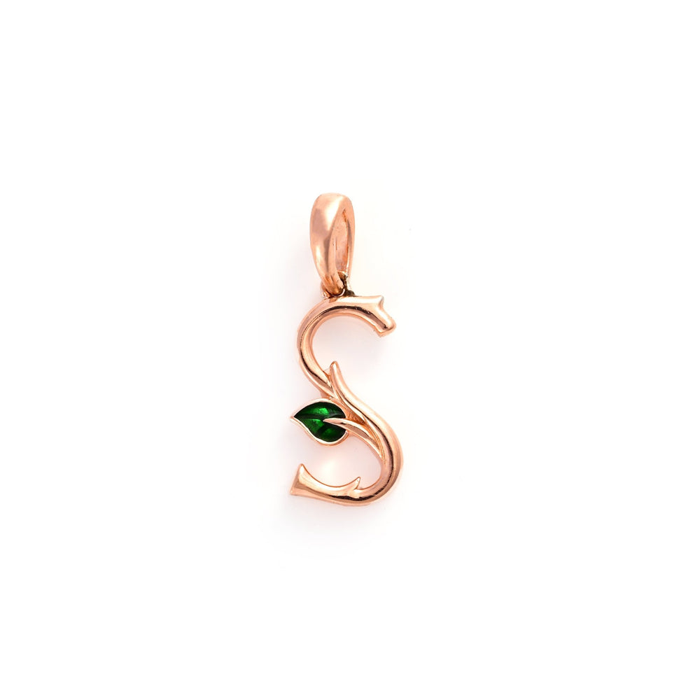 The ‘S’ Leafy Silver Pendant