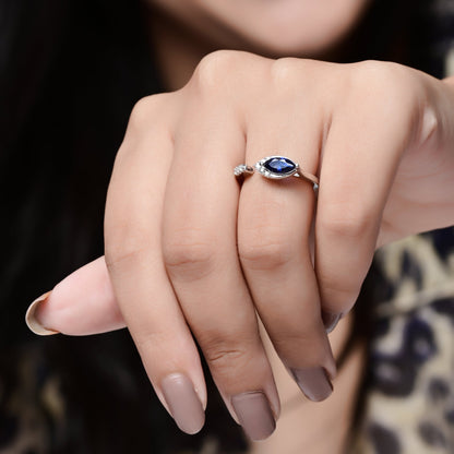 The Sapphire Zirconia Ring - Vinayak - House of Silver