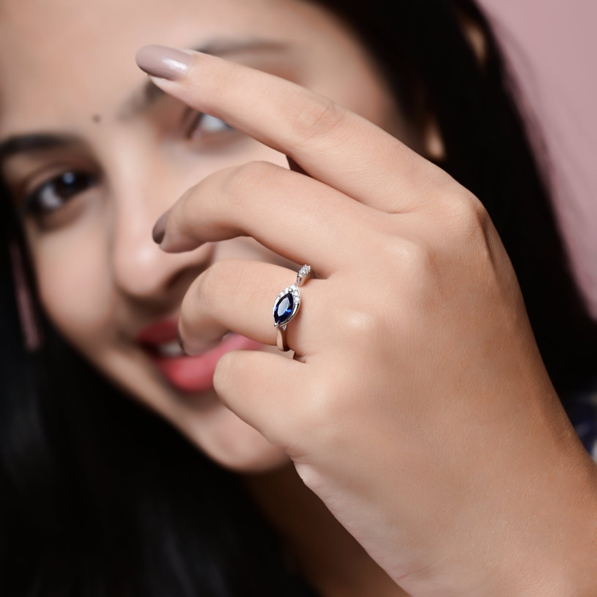 The Sapphire Zirconia Ring - Vinayak - House of Silver