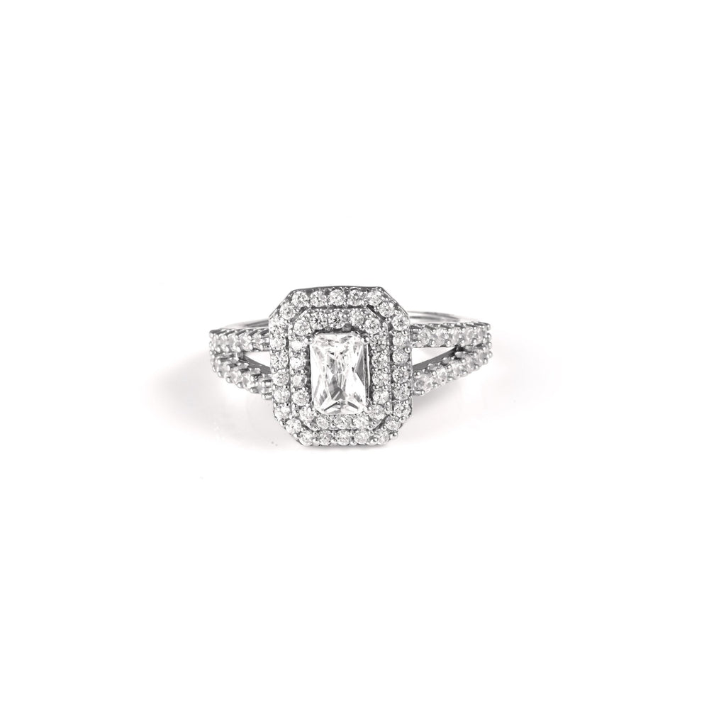 The Serene Sparkle Zirconia Silver Ring