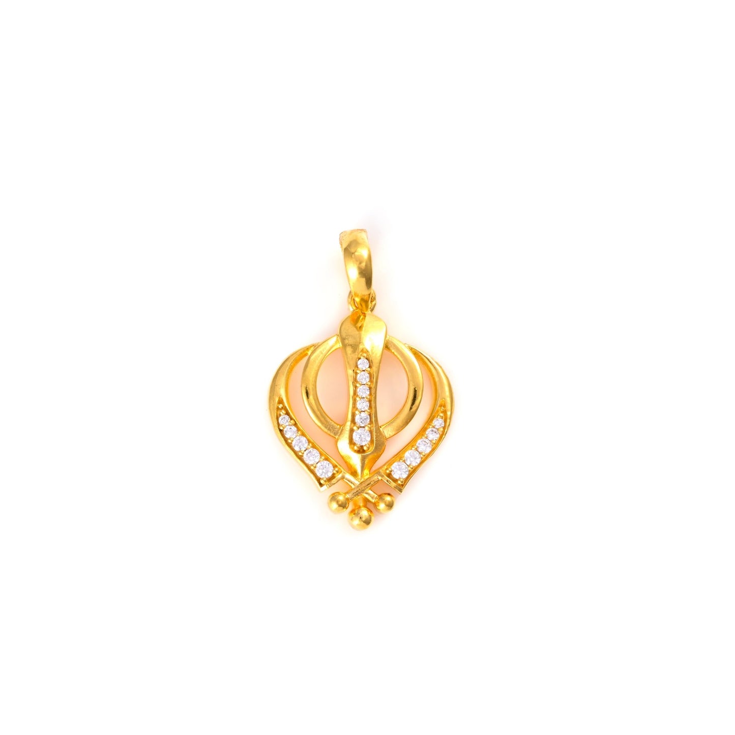 The Sikh Khanda Zirconia Pendant - Vinayak - House of Silver