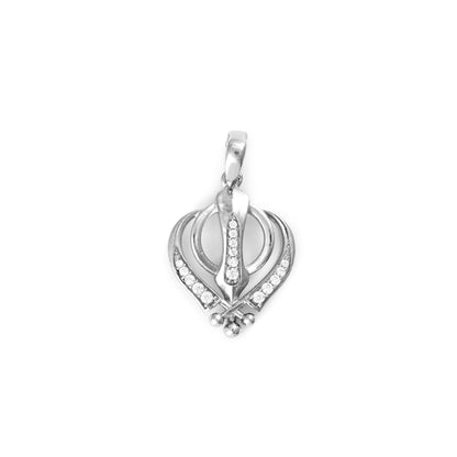 The Sikh Khanda Zirconia Pendant - Vinayak - House of Silver