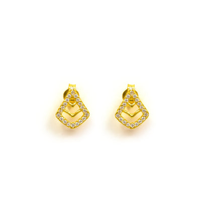 The Silver Essence Zirconia Stud Earrings - Vinayak - House of Silver