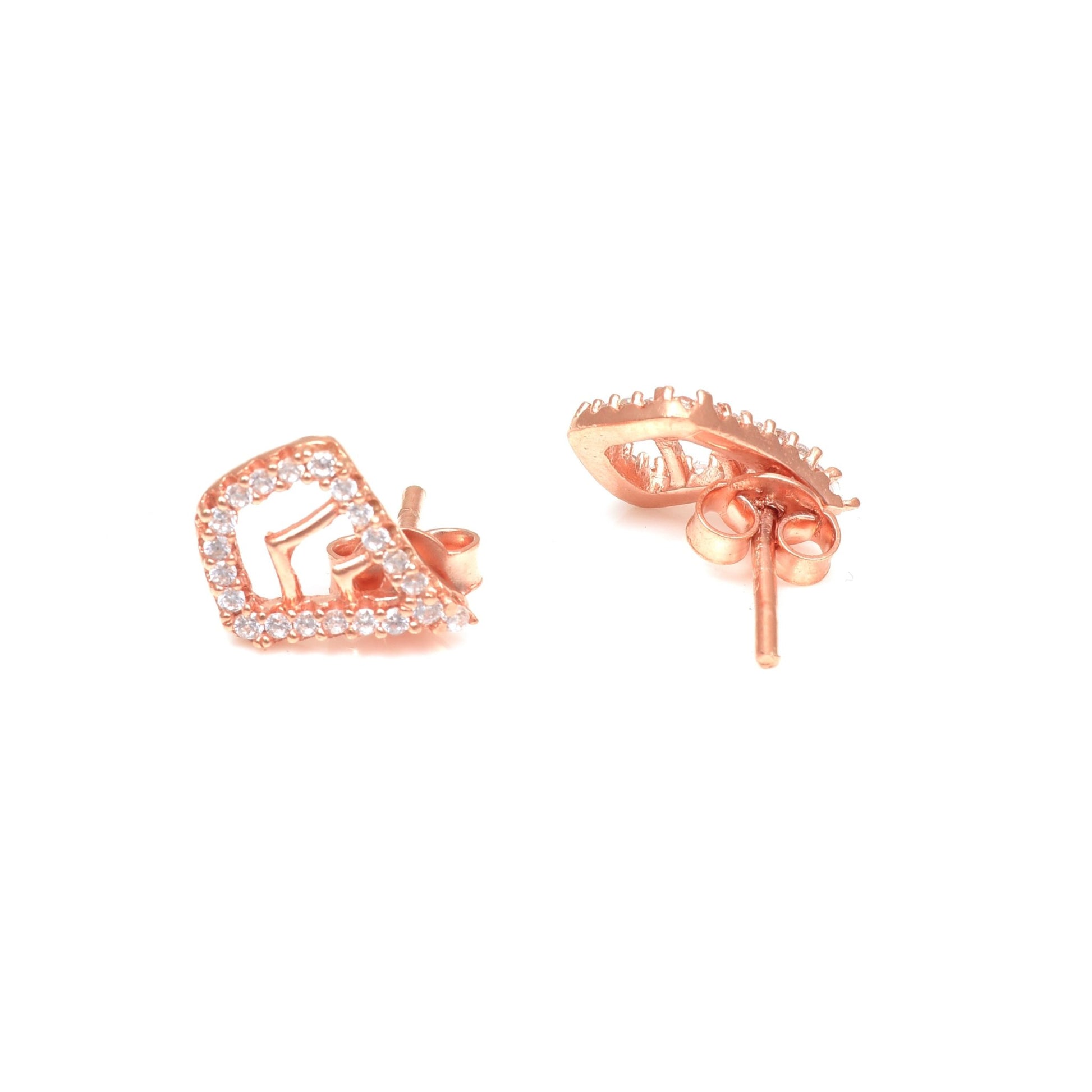 The Silver Essence Zirconia Stud Earrings - Vinayak - House of Silver