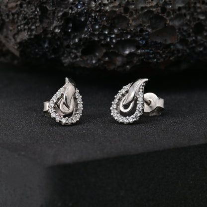 The Silver Frost Stud Earrings - Vinayak - House of Silver