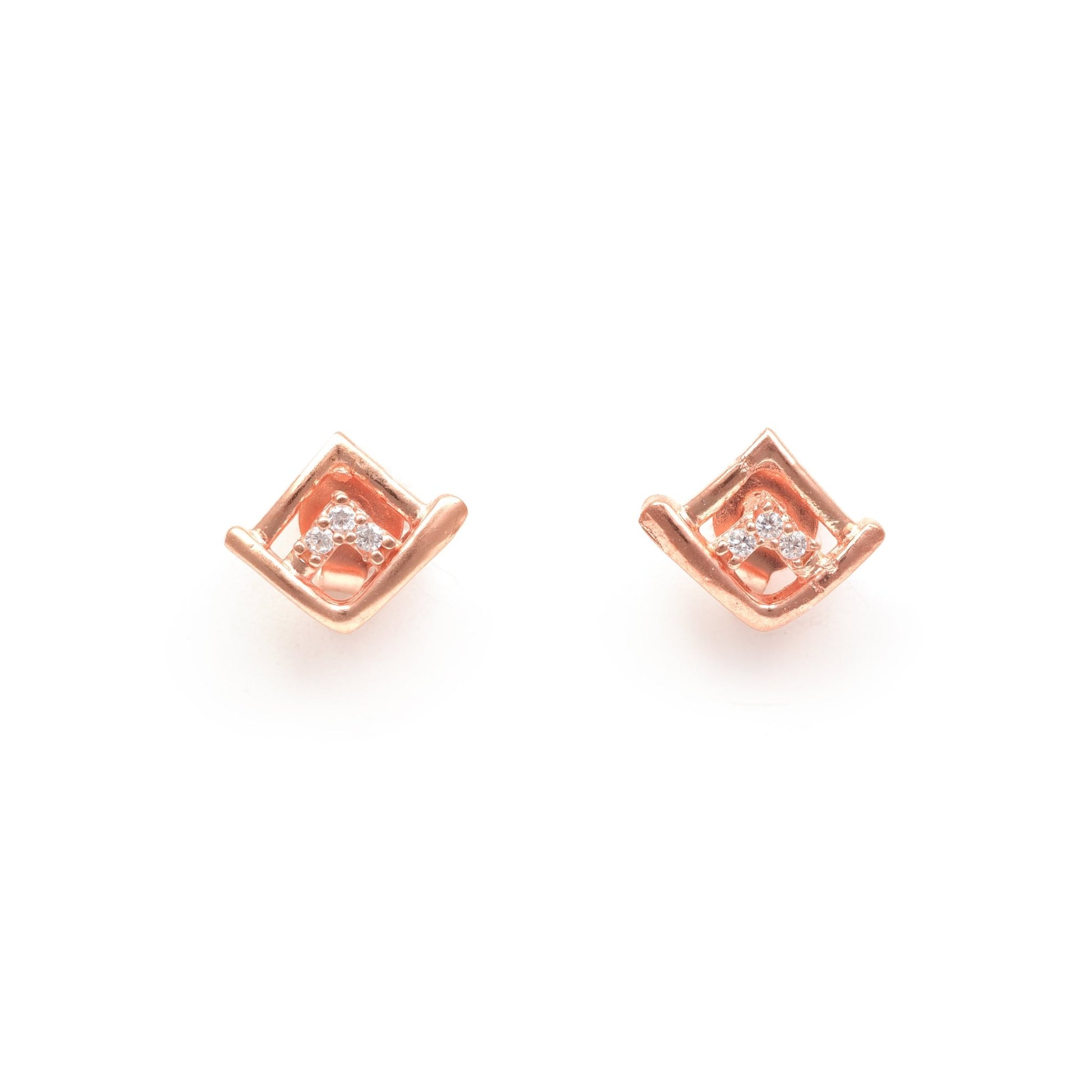 The Silver Gleam Sparkle Stud Earrings - Vinayak - House of Silver