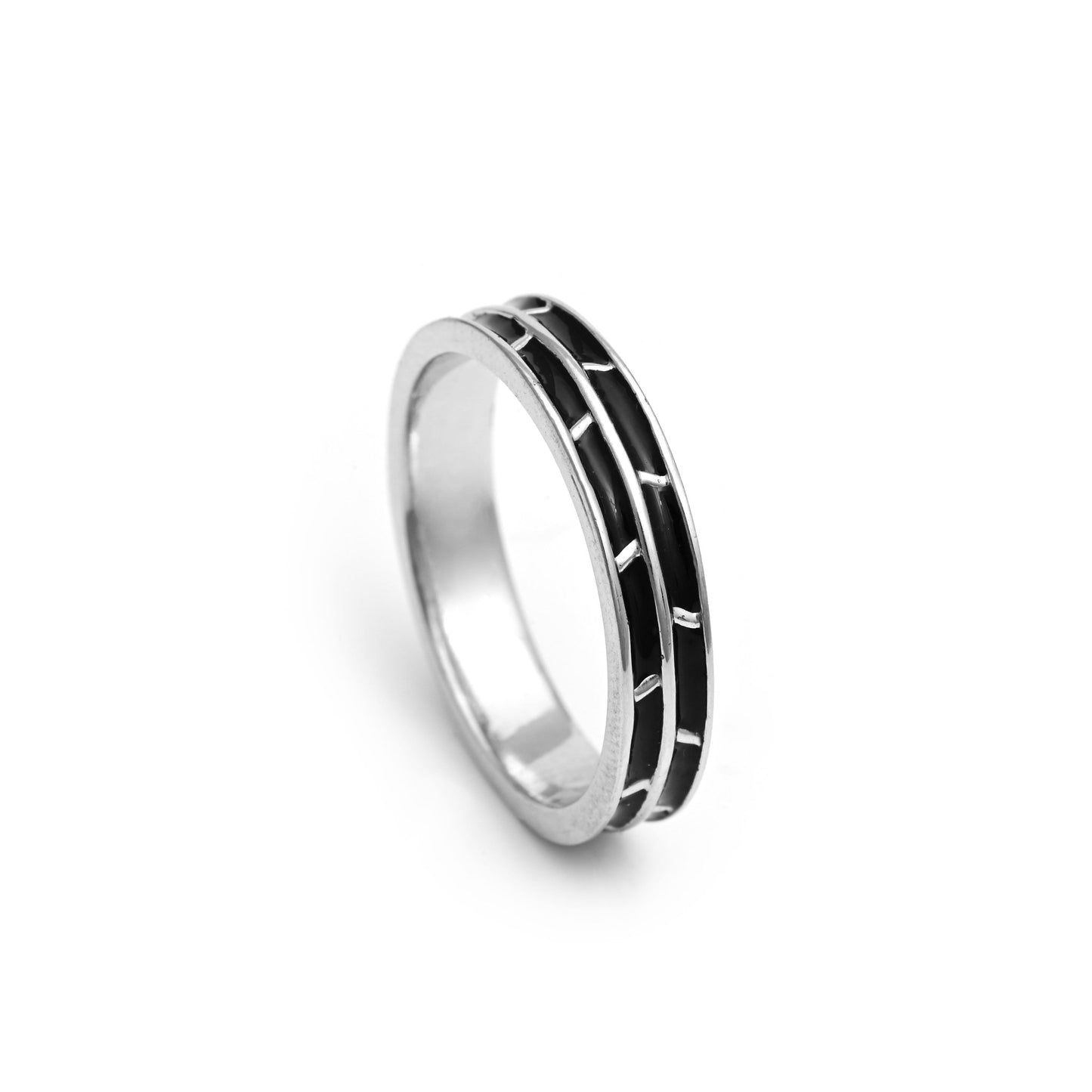 The Silver Noir Band Ring - Vinayak - House of Silver