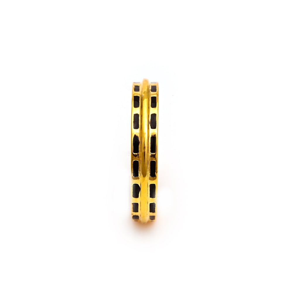 The Silver Noir Enamel Band Ring