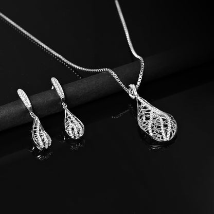 The Silver Splendor Necklace Set - Vinayak - House of Silver