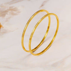 The Sleek Luminous Silver Bangles (Set of 2)