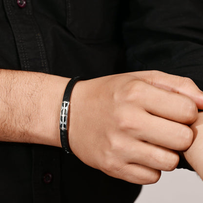 The Sleek Noir Silver Belt Bracelet - Vinayak - House of Silver