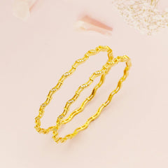 The Sleek Sparkle Silver Bangles (Set of 2)