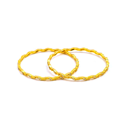 The Sleek Sparkle Silver Bangles (Set of 2) - Vinayak - House of Silver