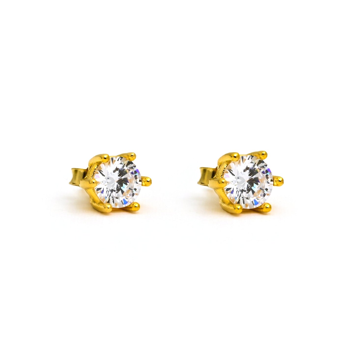 The Solitaire Stud Earrings - Vinayak - House of Silver