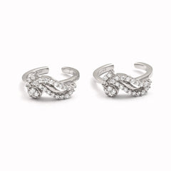 The Sparkling Steps Silver Toe Ring