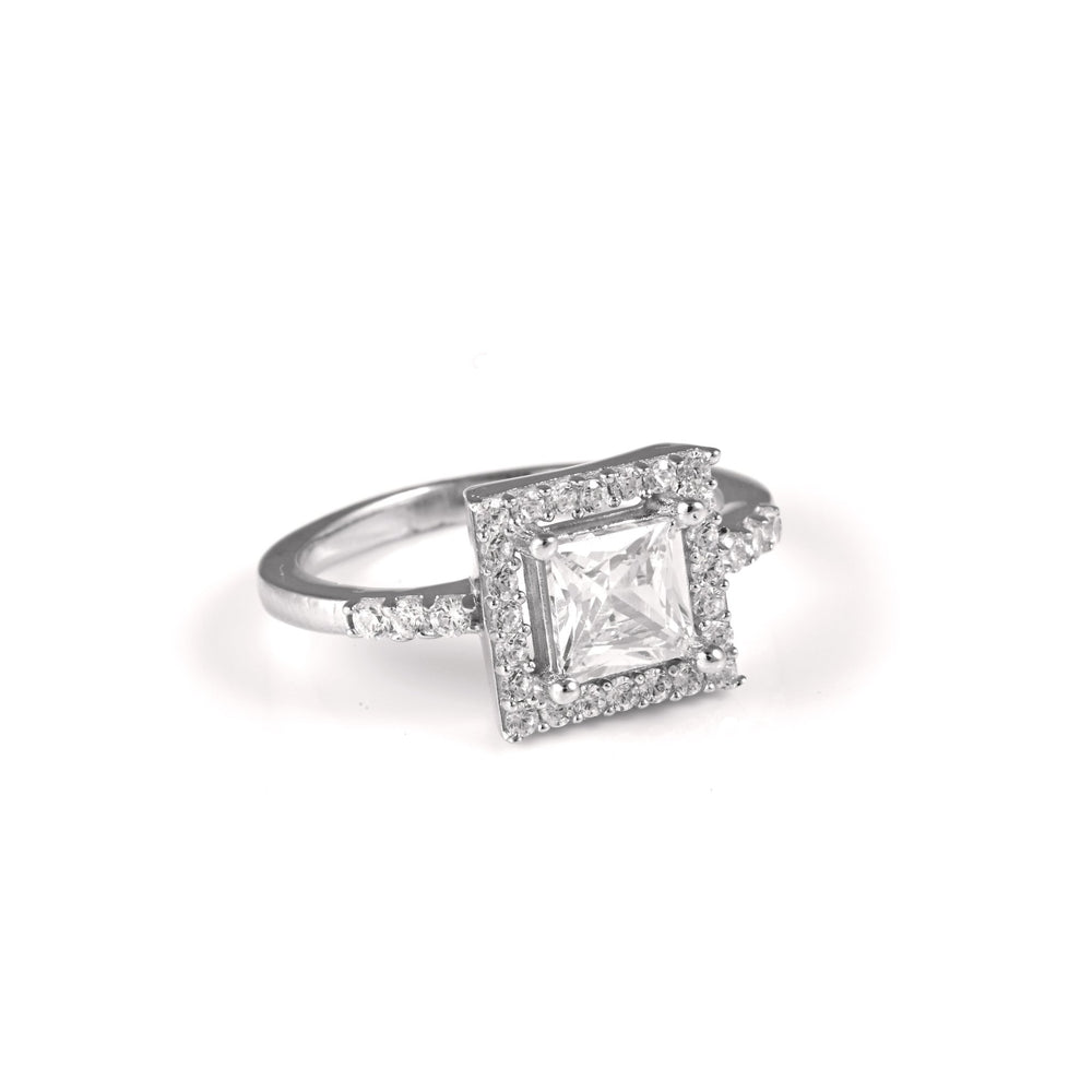 The Square Sparkle Silver Ring