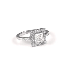 The Square Sparkle Silver Ring