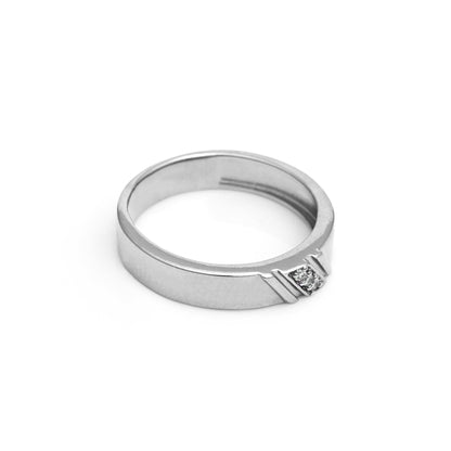 The Subtle Zirconia Accent Band Ring - Vinayak - House of Silver