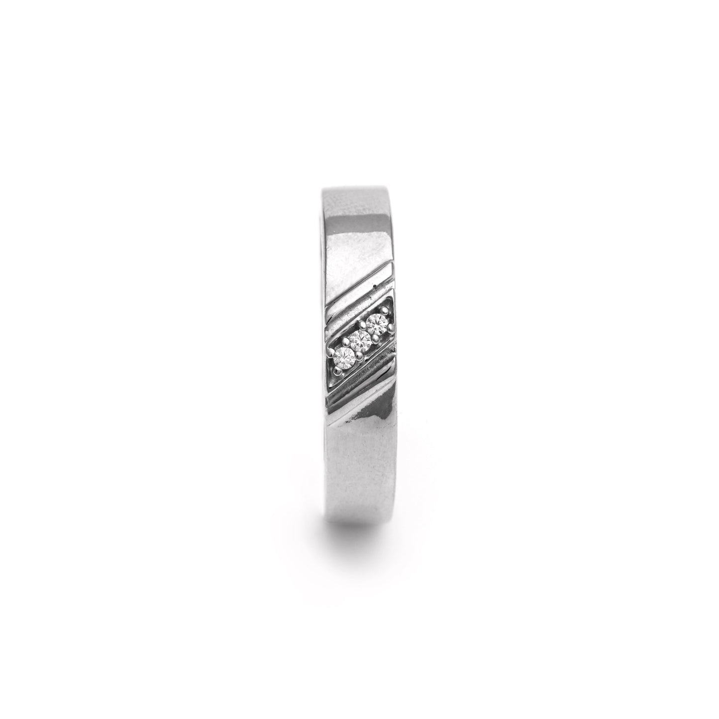 The Subtle Zirconia Accent Band Ring - Vinayak - House of Silver