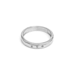 The Tri Stone Zirconia Silver Ring
