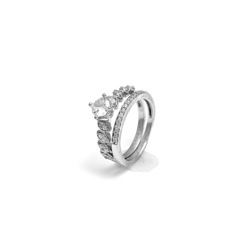 The Twinkle Duo Zirconia Silver Ring