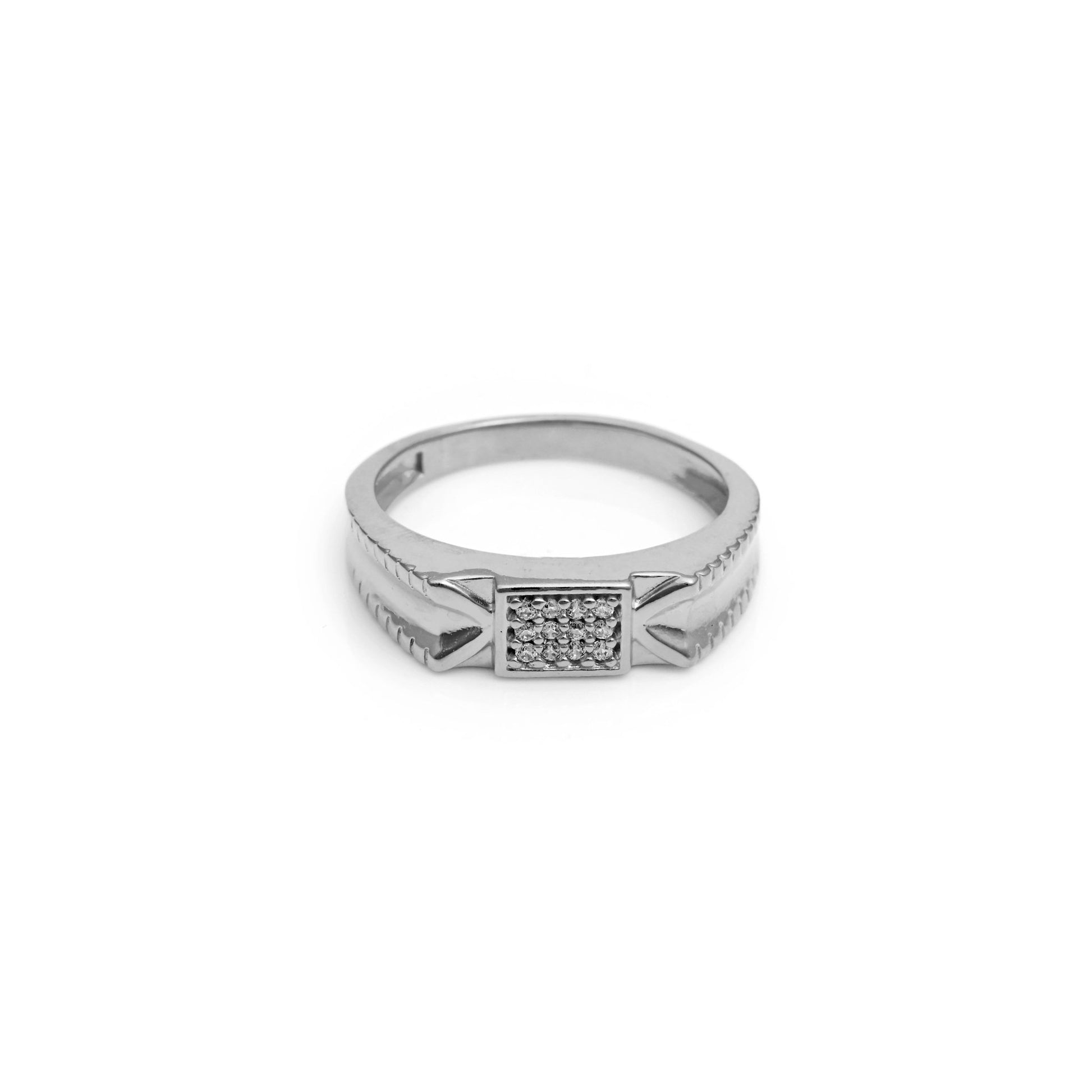 The Zirconia Accent Silver Ring - Vinayak - House of Silver