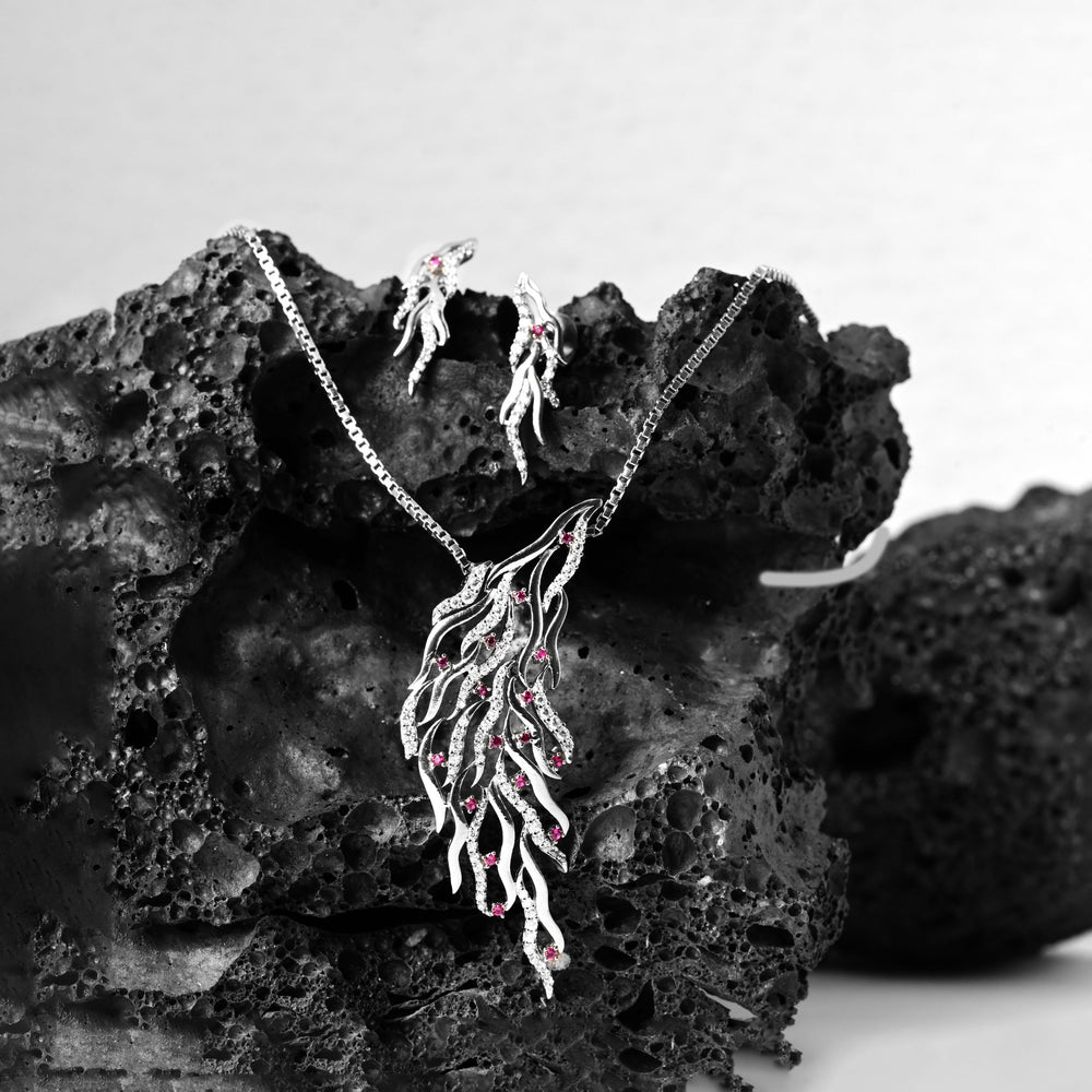 The Zirconia Fiery Necklace Set