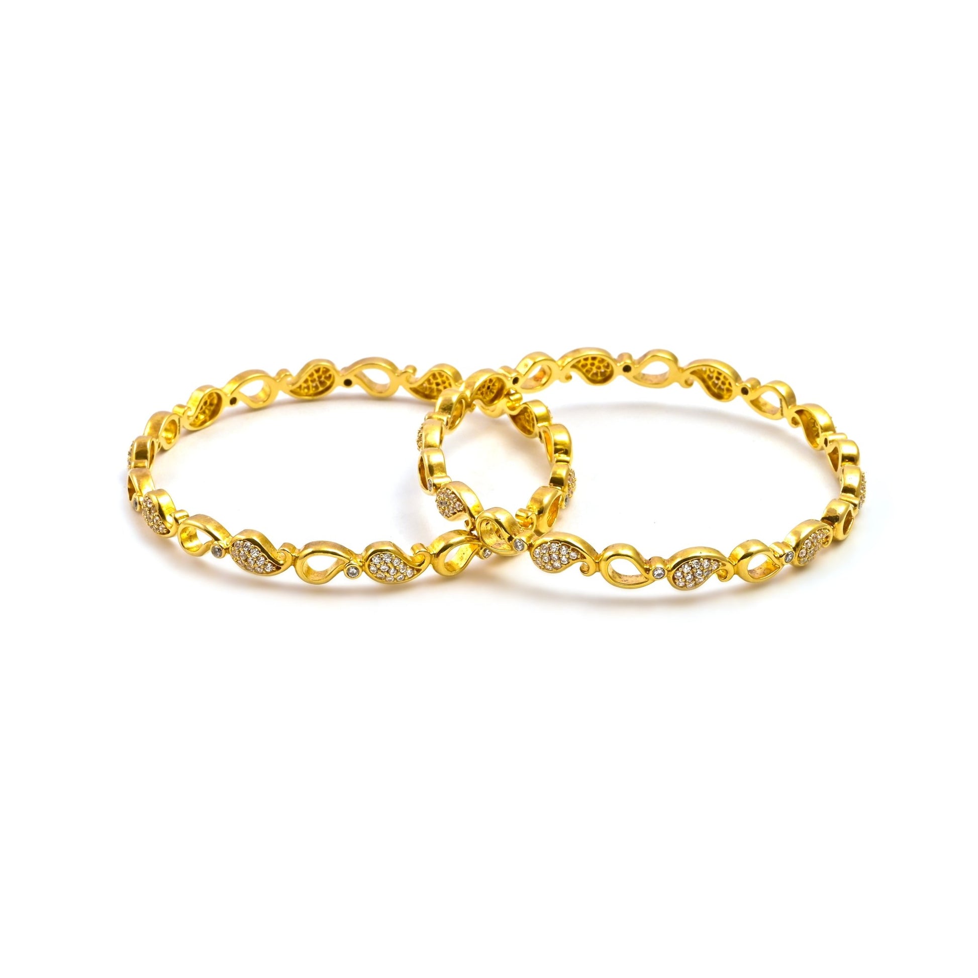 The Zirconia Grace Silver Bangles (Set of 2) - Vinayak - House of Silver