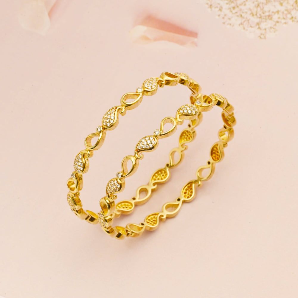 The Zirconia Grace Silver Bangles (Set of 2)