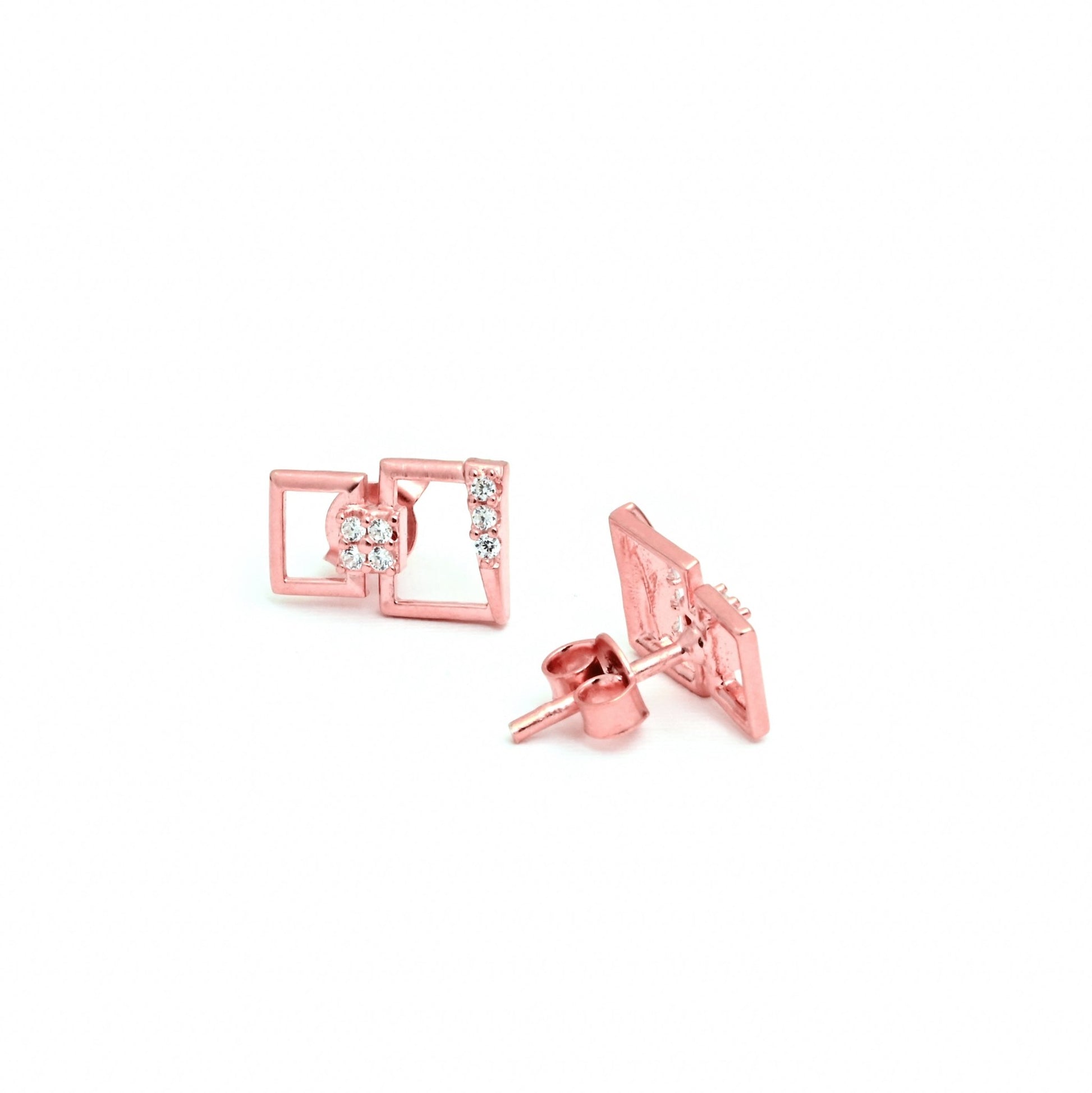 The Zirconia Stud Earrings - Vinayak - House of Silver