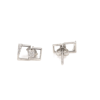 The Zirconia Stud Earrings - Vinayak - House of Silver